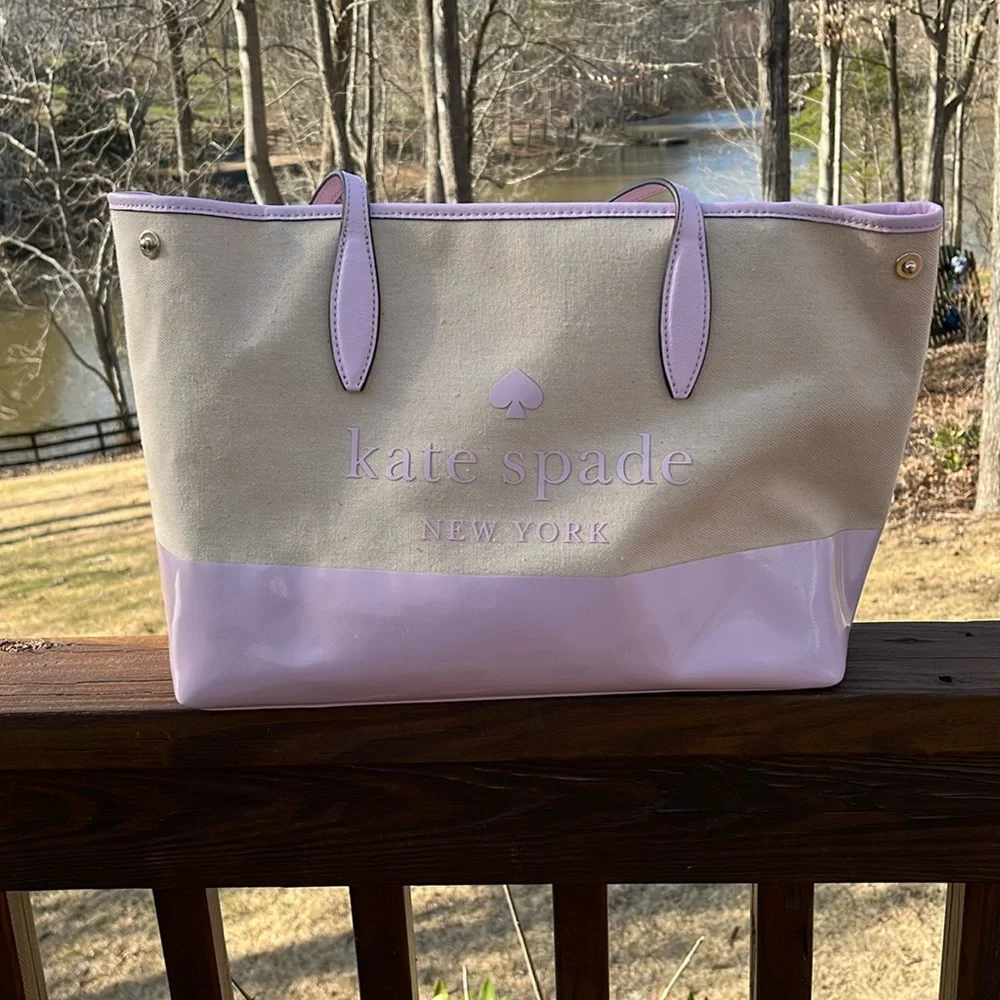 SOLD Kate Spade Canvas Tote Bag - Picture 1 of 10